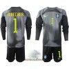 Officiële Voetbalshirt + Korte Broek Doelman Brazilië Alisson Becker 1 Thuis WK 2022 Lange Mouw - Kids